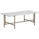 Solana 47 X 23.5 inch White / Antique Brass Coffee Table